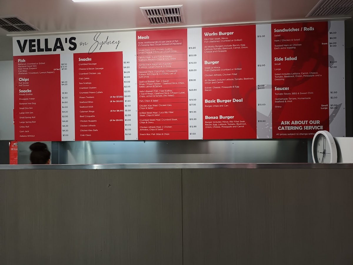 Menu Vella's On Sydney-2